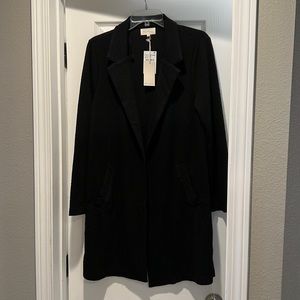 Black Open Front Cardigan Jacket